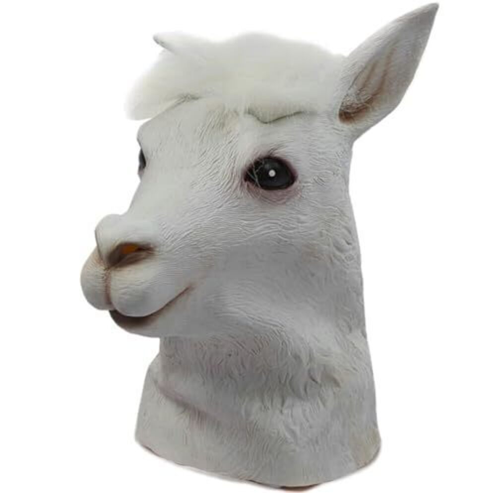 5684 Latex Llama Alpaca Head Mask Adult Halloween Party Costume